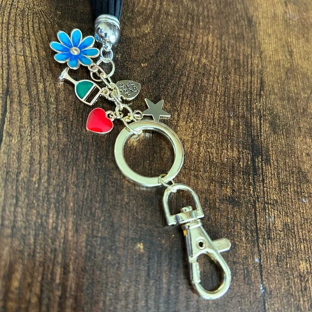 Gold and Black Charm‎ Keychain